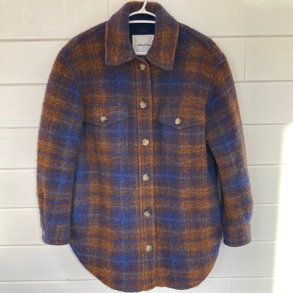 Aritzia Ganna Shirt Jacket in Wool Plaid